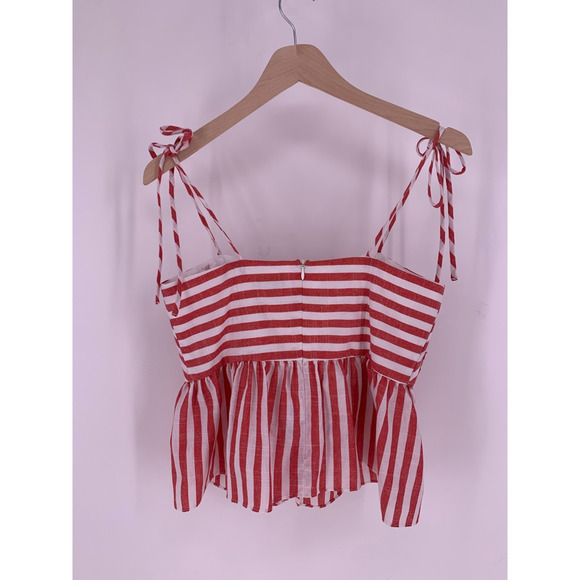 Bardot Red and White Striped Tank Top - Picture 2 of 10